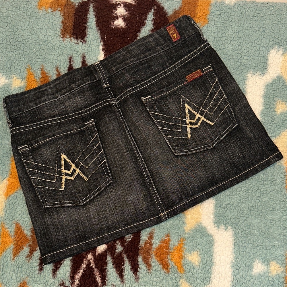 Y2K VINTAGE 7 for all mankind A pocket denim jean skirt womens 28